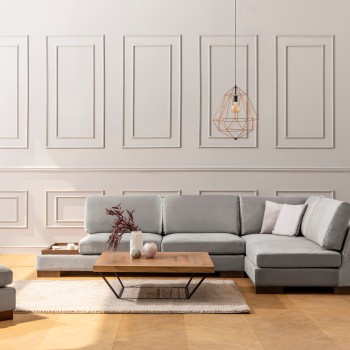 Corner Sofa Tulip Corner Right Without Pouf - Light Grey Light Grey