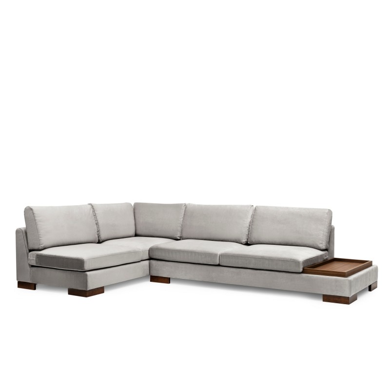 Corner Sofa Tulip Corner Left With Pouf - Light Grey Light Grey