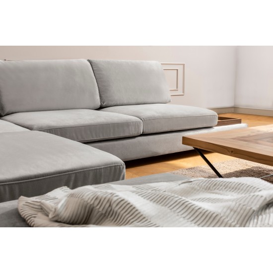 Corner Sofa Tulip Corner Left Without Pouf - Light Grey Light Grey Corner Sofa Tulip Corner Left Without Pouf - Light Grey Light Grey