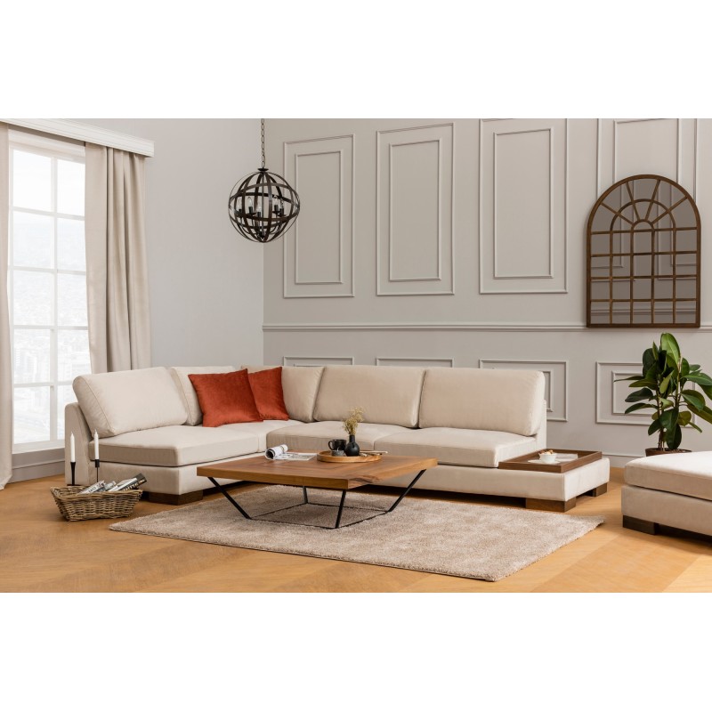 Atelier del Sofa Corner Sofa Tulip Corner Left Without Pouf - Beige Beige