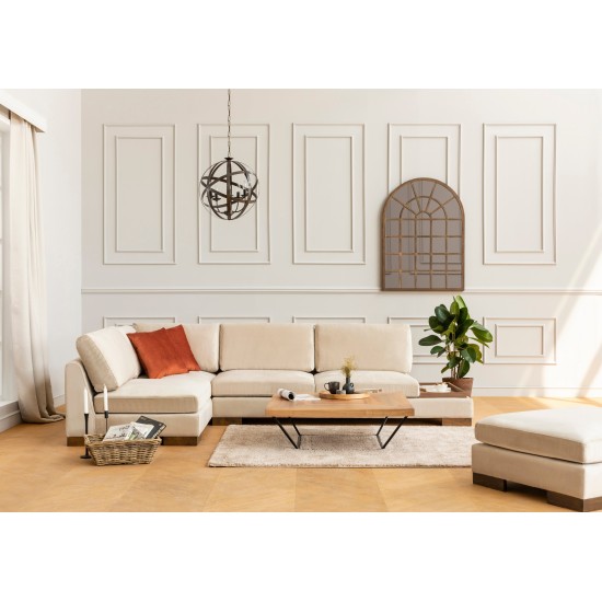 Corner Sofa Tulip Corner Left Without Pouf - Beige Beige Atelier del Sofa Corner Sofa Tulip Corner Left Without Pouf - Beige Beige