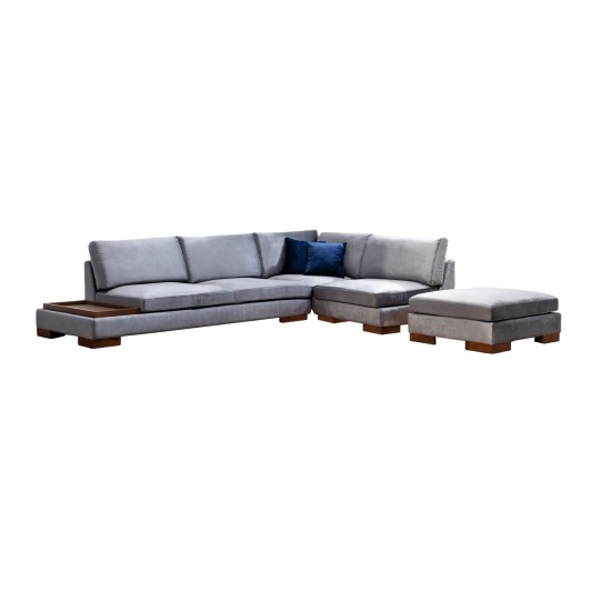 Corner Sofa Tulip Corner Right With Pouf - Dark Grey Dark Grey Corner Sofa Tulip Corner Right With Pouf - Dark Grey Dark Grey
