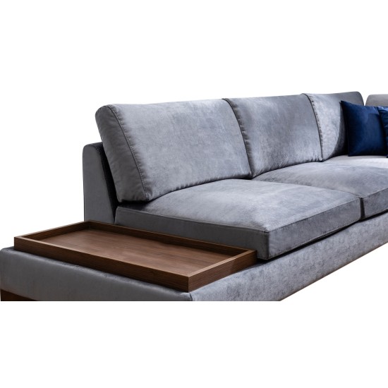 Corner Sofa Tulip Corner Right With Pouf - Dark Grey Dark Grey Corner Sofa Tulip Corner Right With Pouf - Dark Grey Dark Grey