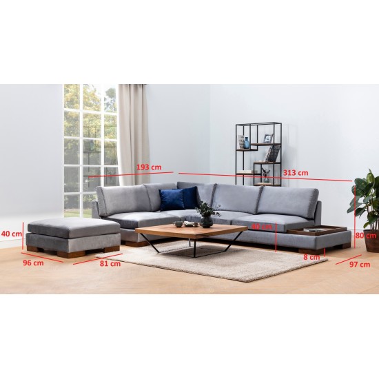 Corner Sofa Tulip Corner Left Without Pouf - Dark Grey Dark Grey Corner Sofa Tulip Corner Left Without Pouf - Dark Grey Dark Grey