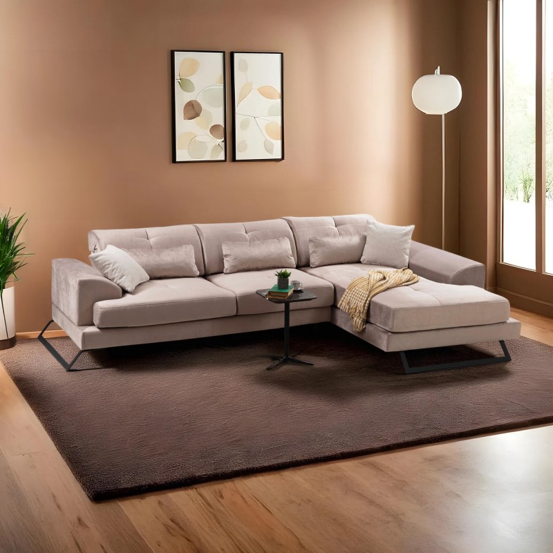 Corner Sofa Frido Corner Right (L3+Chl) - Beige Beige