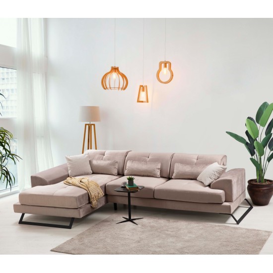 Corner Sofa Frido Corner Left (Chl+3R) - Beige Beige Corner Sofa Frido Corner Left (Chl+3R) - Beige Beige
