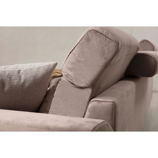 Corner Sofa Frido Corner Left (Chl+3R) - Beige Beige Corner Sofa Frido Corner Left (Chl+3R) - Beige Beige