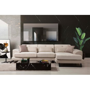 Corner Sofa Frido Corner Right (L3+Chl) - Ecru Ecru