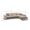 Corner Sofa Frido Corner Right (L3+Chl) - Ecru Ecru