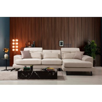 Corner Sofa Frido Corner Right (L3+Chl) - Ecru Ecru