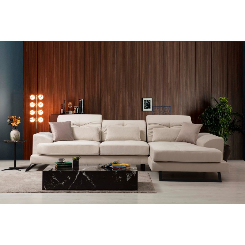 Corner Sofa Frido Corner Right (L3+Chl) - Ecru Ecru