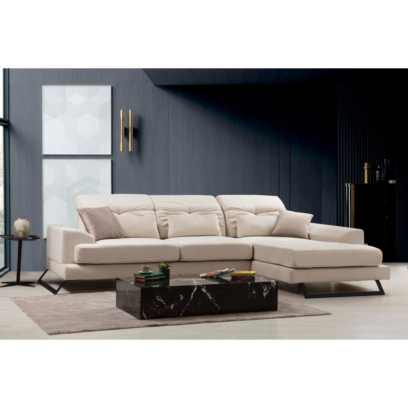 Corner Sofa Frido Corner Right (L3+Chl) - Ecru Ecru