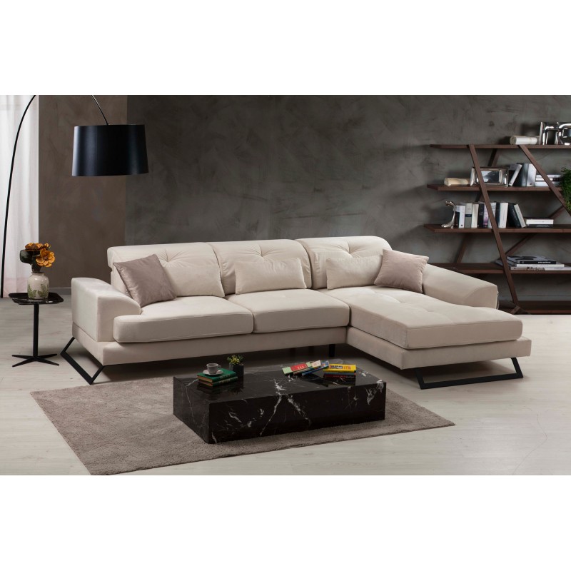 Corner Sofa Frido Corner Right (L3+Chl) - Ecru Ecru