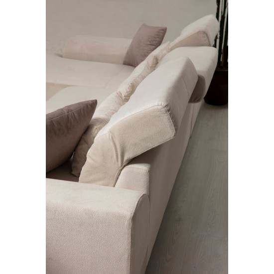 Corner Sofa Frido Corner Right (L3+Chl) - Ecru Ecru