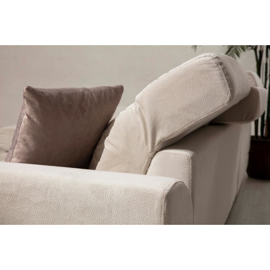 Corner Sofa Frido Corner Right (L3+Chl) - Ecru Ecru