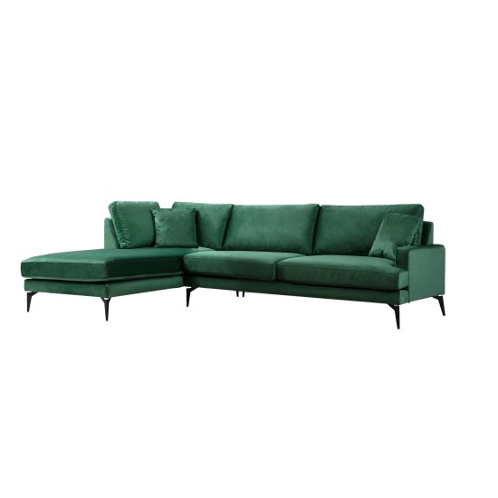 Γωνιακός Καναπές Papira Γωνία(CHL+3R) 283x90x88εκ - Green Γωνιακός Καναπές Papira Γωνία(CHL+3R) 283x90x88εκ - Green