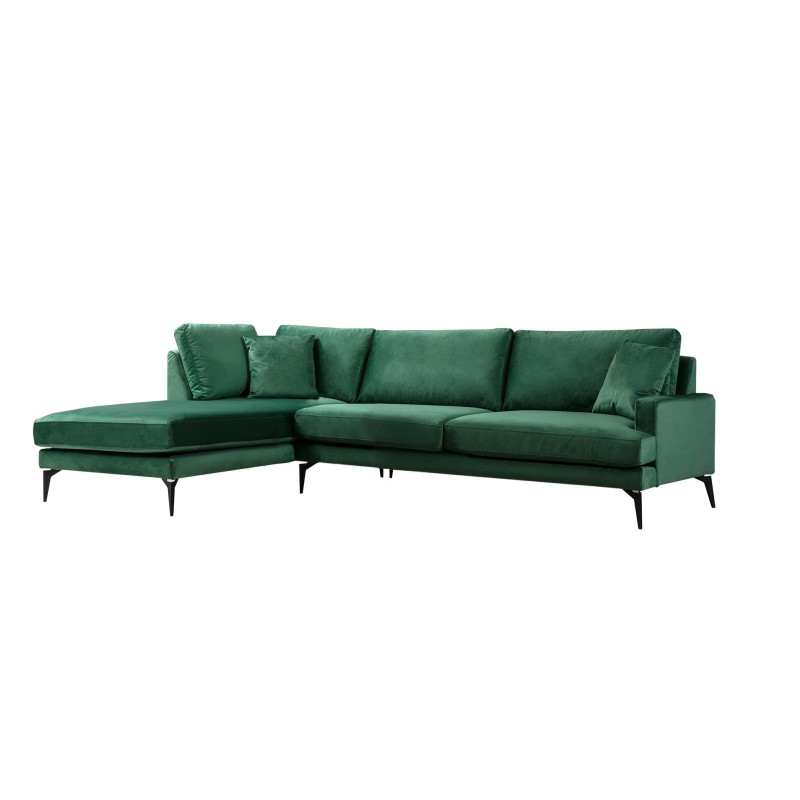 Γωνιακός Καναπές Papira Γωνία(CHL+3R) 283x90x88εκ - Green
