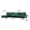 Γωνιακός Καναπές Papira Γωνία(CHL+3R) 283x90x88εκ - Green