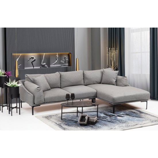 Corner Sofa Leo Corner Right - Grey Grey Corner Sofa Leo Corner Right - Grey Grey