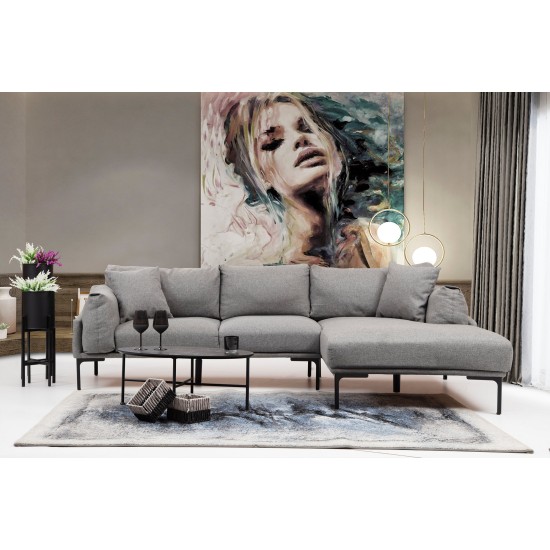 Corner Sofa Leo Corner Right - Grey Grey Corner Sofa Leo Corner Right - Grey Grey