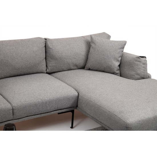 Corner Sofa Leo Corner Right - Grey Grey Corner Sofa Leo Corner Right - Grey Grey