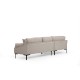 Γωνιακός Καναπές Leo Αριστερή Γωνία 255x90x65εκ - Cream