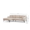 Γωνιακός Καναπές Leo Αριστερή Γωνία 255x90x65εκ - Cream