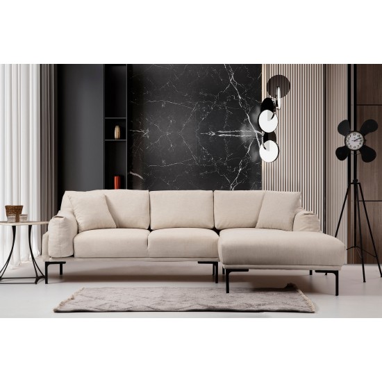 Γωνιακός Καναπές Leo Δεξιά Γωνία 255x90x65εκ - Cream Γωνιακός Καναπές Leo Δεξιά Γωνία 255x90x65εκ - Cream