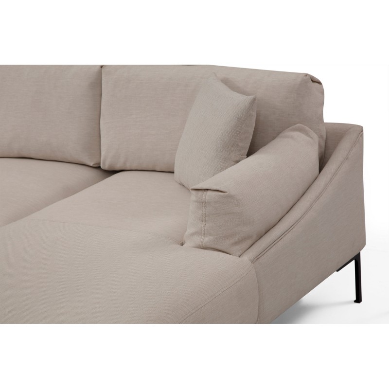 Γωνιακός Καναπές Leo Δεξιά Γωνία 255x90x65εκ - Cream