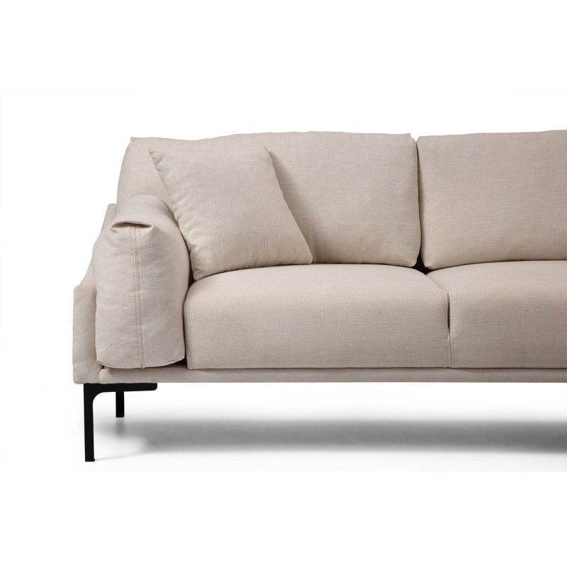 Γωνιακός Καναπές Leo Δεξιά Γωνία 255x90x65εκ - Cream