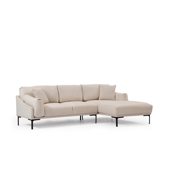 Γωνιακός Καναπές Leo Δεξιά Γωνία 255x90x65εκ - Cream Γωνιακός Καναπές Leo Δεξιά Γωνία 255x90x65εκ - Cream