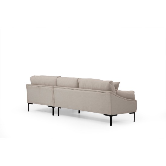 Γωνιακός Καναπές Leo Δεξιά Γωνία 255x90x65εκ - Cream Γωνιακός Καναπές Leo Δεξιά Γωνία 255x90x65εκ - Cream