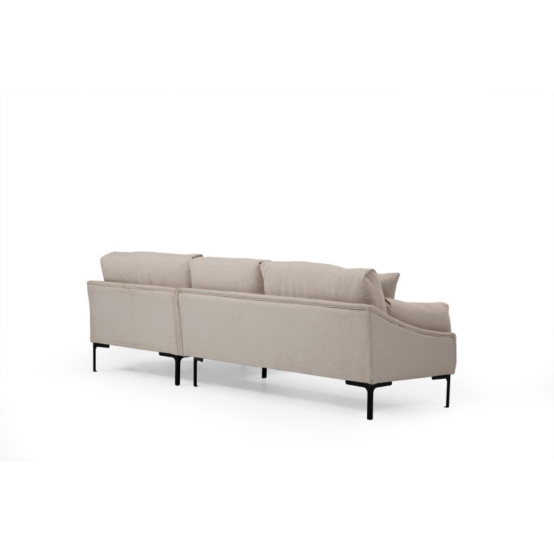 Γωνιακός Καναπές Leo Δεξιά Γωνία 255x90x65εκ - Cream