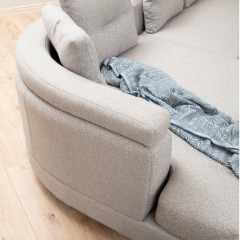 Γωνιακός Καναπές Δεξιά Γωνία Padova - Χρώμα Light Grey - 385x200x70εκ