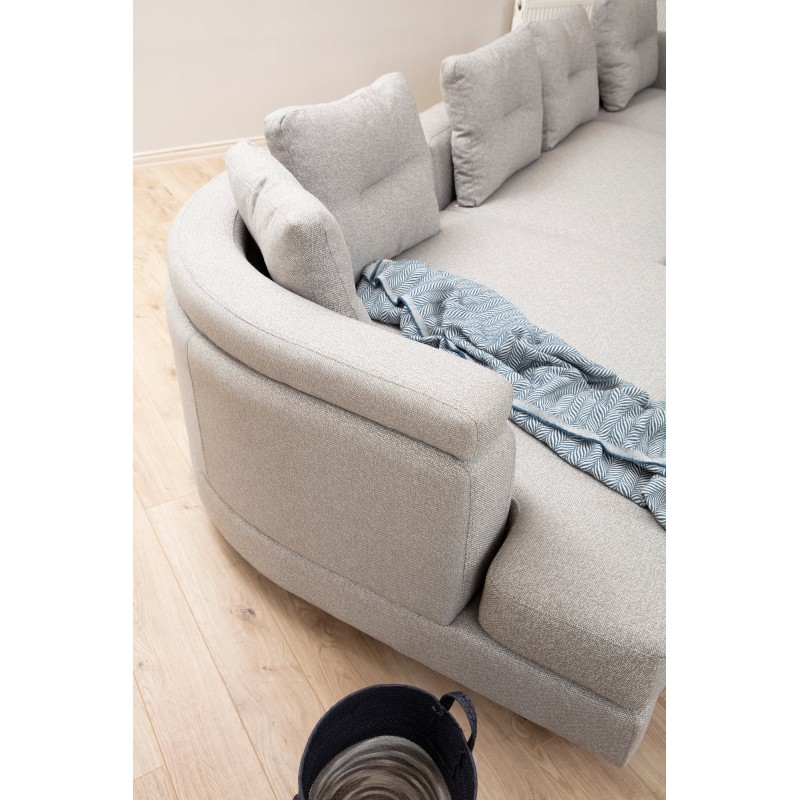 Γωνιακός Καναπές Δεξιά Γωνία Padova - Χρώμα Light Grey - 385x200x70εκ