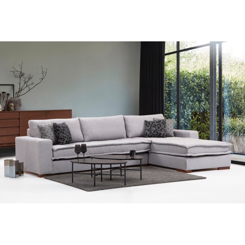 Corner Sofa Lena Corner Right ( L3+Chl ) - Light Grey Light Grey