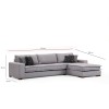 Corner Sofa Lena Corner Right ( L3+Chl ) - Light Grey Light Grey