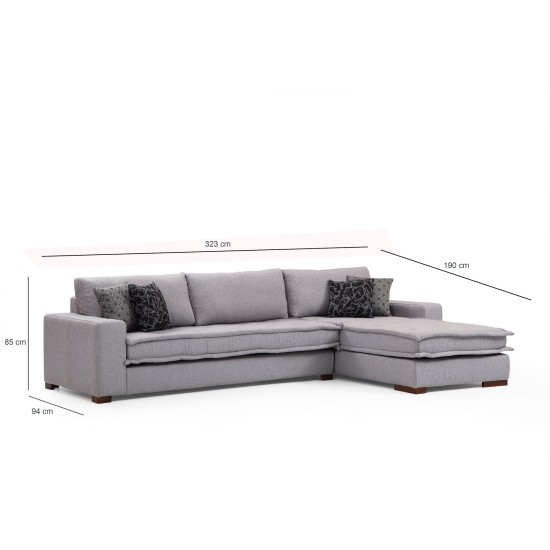 Corner Sofa Lena Corner Right ( L3+Chl ) - Light Grey Light Grey Corner Sofa Lena Corner Right ( L3+Chl ) - Light Grey Light Grey