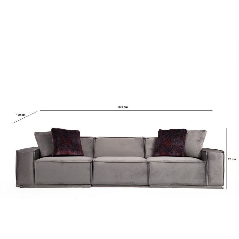 Atelier del Sofa 3-Seat Sofa Lego 3 Seater Grey