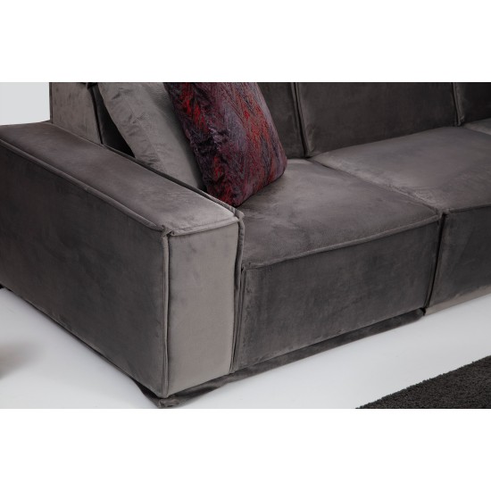 Corner Sofa Lego Corner 1 (L1-O1-C-O1-O1-1R) Grey