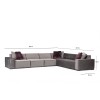 Corner Sofa Lego Corner 2 (L1-O1-O1-C-O1-1R) Grey