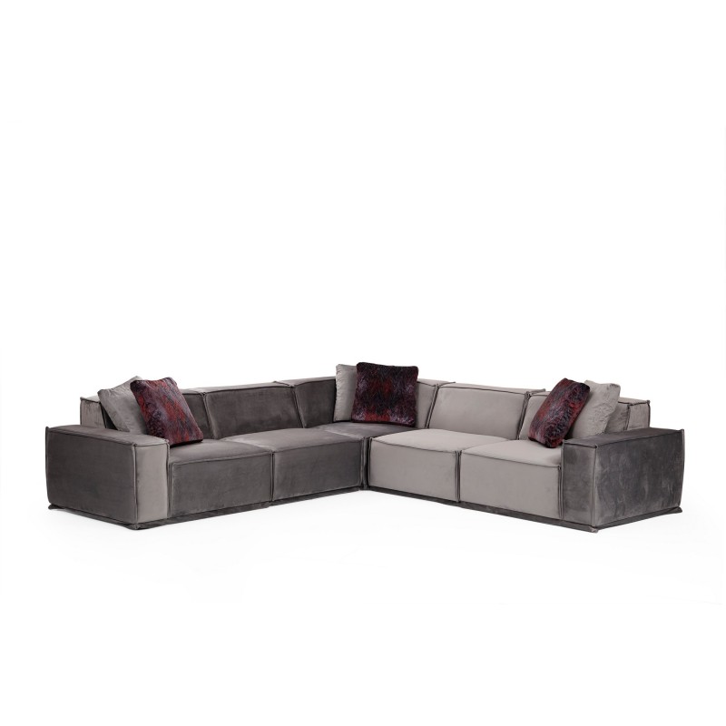 Corner Sofa Lego Corner 3 (L1-O1-C-O1-1R) Grey