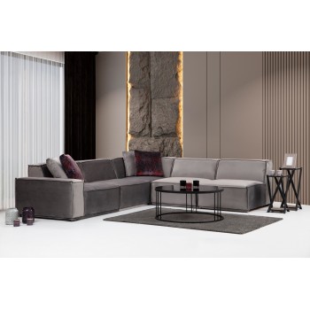 Corner Sofa Lego Corner 4 (L1-O1-C-O1-O1) Grey