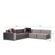 Corner Sofa Lego Corner 4 (L1-O1-C-O1-O1) Grey