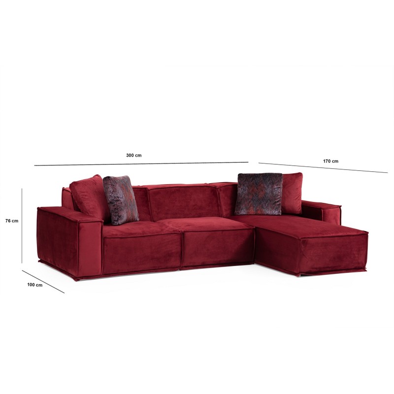 Corner Sofa Lego Corner 9 ( L1-O1-Chl) Burgundy