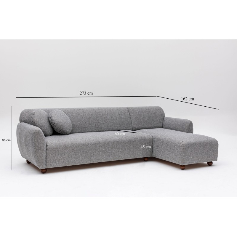 Corner Sofa Eddy Corner (L3-CHL) - Light Grey Light Grey
