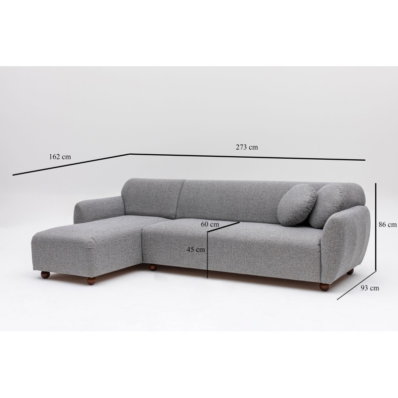 Corner Sofa Eddy Corner (CHL-3R) - Light Grey Light Grey