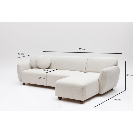 Corner Sofa Eddy Corner Right (L3-CHL) - White White Atelier del Sofa Corner Sofa Eddy Corner Right (L3-CHL) - White White
