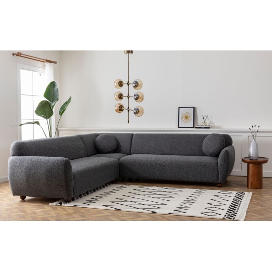 Corner Sofa Eddy Corner 2 (3L-C-3R) - Dark Grey Dark Grey