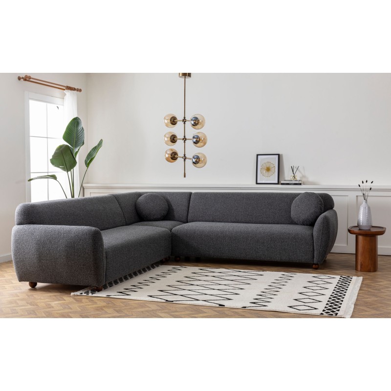 Corner Sofa Eddy Corner 2 (3L-C-3R) - Dark Grey Dark Grey